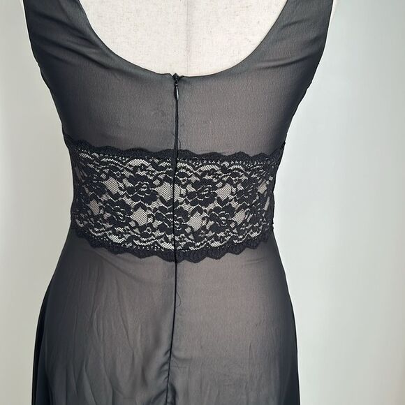 VTG Dressbarn Collection Women's Cocktail Dress Black Lace Trim Y2K Whimsigoth S - Picture 6 of 13